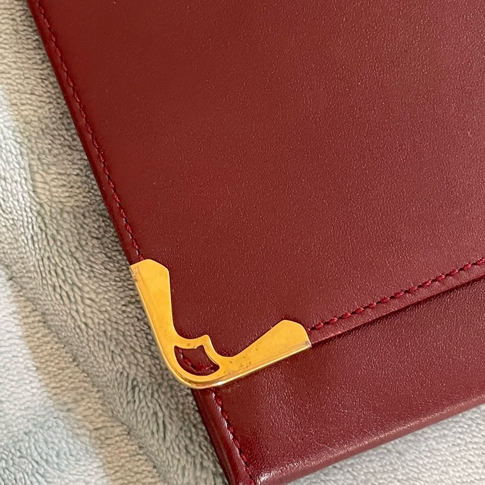 SOLD: Vintage Cartier Clutch Wine/Burgundy with Gold Hardware ❤️❤️❤️ - Picture 16 of 16